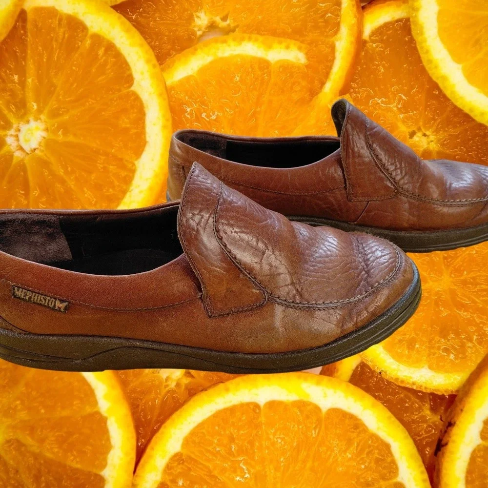 Mephisto Air Jet Leather Brown Slip On Loafers Comfort Walking Shoes Mens‎ US 10